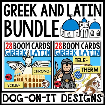 Preview of Greek and Latin Root Words Boom Cards with Audio Bundle