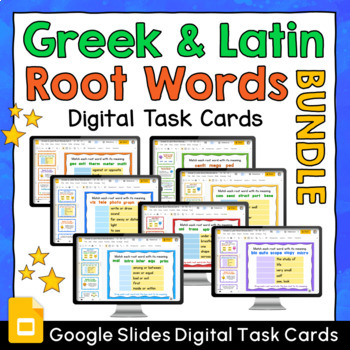 Preview of Greek and Latin Root Words Google Slides Bundle