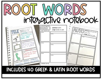 Preview of Greek and Latin Root Words- Interactive Notebook