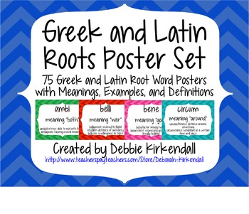 Preview of Greek and Latin Root Words Poster Set (Print and Cursive Sets)
