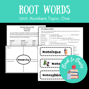 Preview of Greek and Latin Root Words Unit: Numbers Topic: One