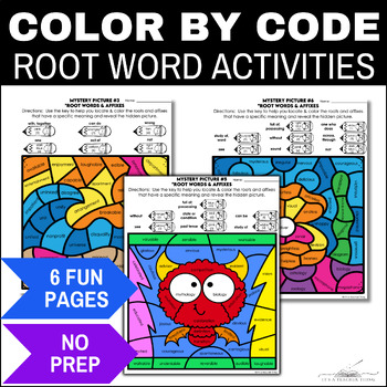 Preview of Greek and Latin Root Words Vocabulary Activities Coloring Pages By Number
