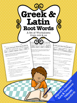 Preview of Greek and Latin Root Words and Affixes Common Core worksheet 4th 5th 6th 7th 8th