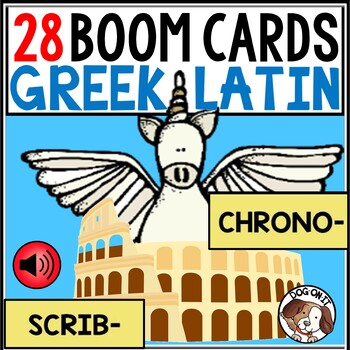 Preview of Greek and Latin Root Words Boom Cards with Audio Digital Task Cards