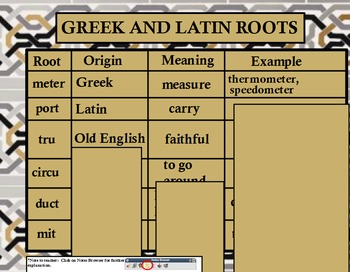 Preview of Greek and Latin Roots - FREE