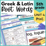 Greek and Latin Roots 5th Grade Vocabulary Activities and 