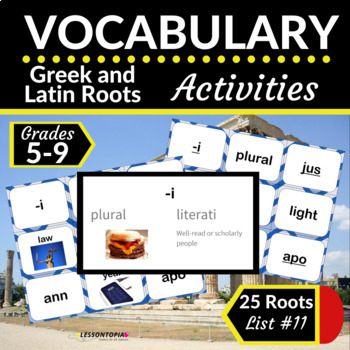 Preview of Greek and Latin Roots Activities | Vocabulary List #11