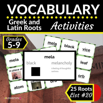 Preview of Greek and Latin Roots Activities | Vocabulary List #20