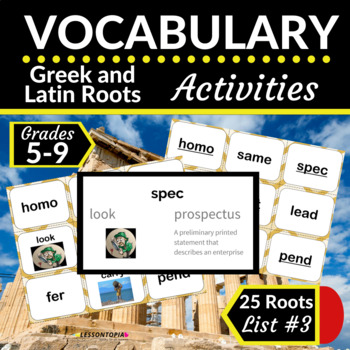 Preview of Greek and Latin Roots Activities | Vocabulary List #3