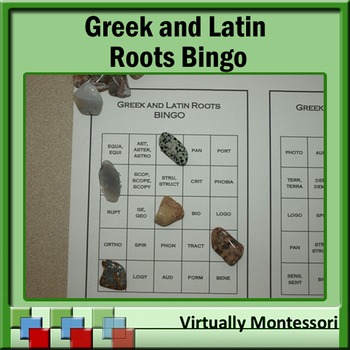 Greek and Latin Roots Bingo by Virtually Montessori | TpT