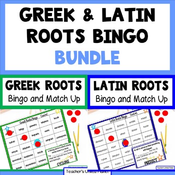 Preview of Greek & Latin Roots Bingo - Morphology - SOR - Word Study/Match Up Bundle/Easel