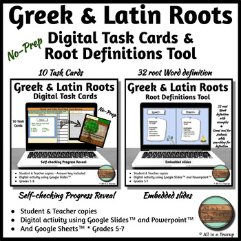 Preview of Greek and Latin Roots Bundle Mystery Puzzle + Definitions Tool Resource
