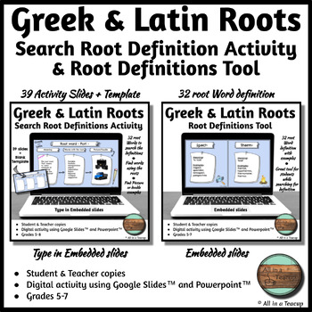 Preview of Greek and Latin Roots Bundle Research Project Digital Activity + Resource Tool
