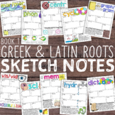 Greek and Latin Roots Sketch Notes: Book 1