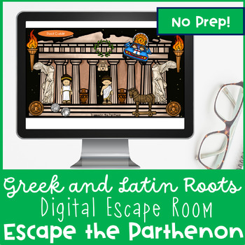 Preview of Greek and Latin Roots Escape Room/Breakout Vocabulary Google Slides Game