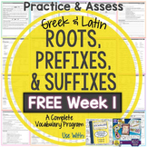 Greek and Latin Roots: FREE Printables! Week 1 Practice & Assess