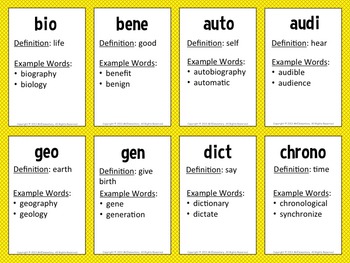 Root Words Trading Cards by Mr Elementary | Teachers Pay Teachers