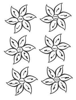 Preview of Greek and Latin Roots Flower Sort Activity