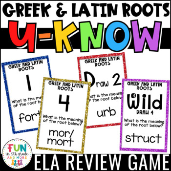 Preview of Greek and Latin Roots Game: U-Know - Vocabulary Review Activity
