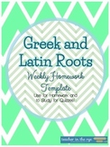 Greek and Latin Roots Homework Template {CCSS}
