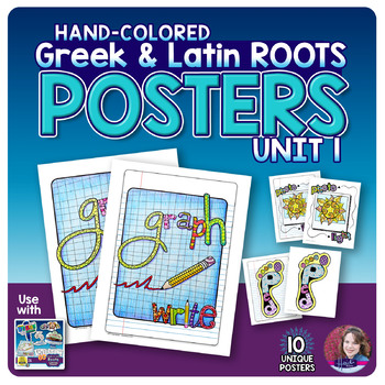 Preview of Greek and Latin Roots POSTERS Set - UNIT 1