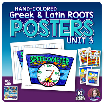 Preview of Greek and Latin Roots POSTERS Set - UNIT 3