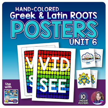 Preview of Greek and Latin Roots POSTERS Set - UNIT 6