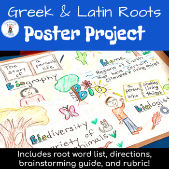 Preview of Greek and Latin Roots Poster Project 5th Grade Vocabulary
