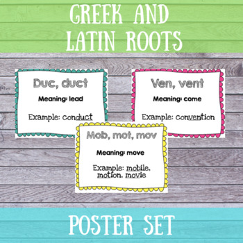 Preview of Greek and Latin Roots Posters- Editable