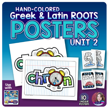 Preview of Greek and Latin Roots POSTERS Set - UNIT 2