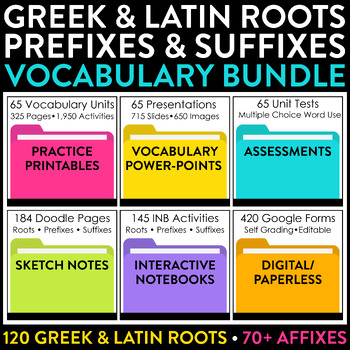 Preview of Greek and Latin Roots, Prefixes, Suffixes Vocabulary Bundle
