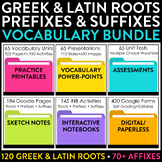 Greek and Latin Roots, Prefixes, Suffixes Vocabulary Bundle