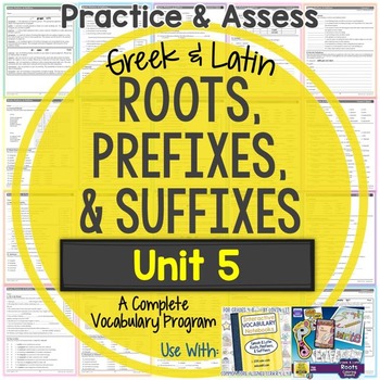 Preview of Greek and Latin Roots, Prefixes, and Suffixes Printables: Unit 5