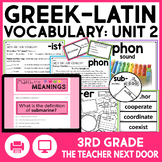 Greek and Latin Roots, Prefixes, and Suffixes Vocabulary U