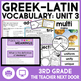 Greek and Latin Roots, Prefixes, and Suffixes Vocabulary U