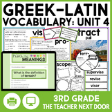 Greek and Latin Roots, Prefixes, and Suffixes Vocabulary U