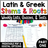 Greek and Latin Roots: Root Words Lists & Quizzes for 3rd 