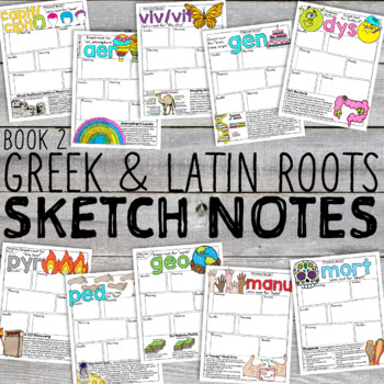 Preview of Greek and Latin Roots Sketch Notes [Book 2]