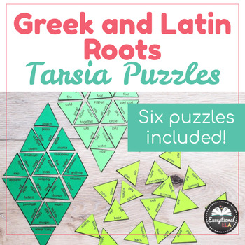 Preview of Greek and Latin Roots Tarsia Puzzles - Vocabulary Words Review Activity Games