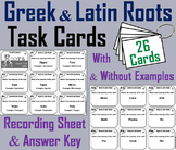 Greek and Latin Roots Task Cards Activity