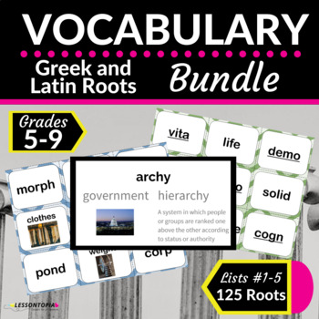 Preview of Greek and Latin Roots | Vocabulary Bundle-Lists 1-5