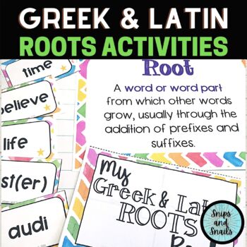 Preview of Greek and Latin Roots Word Study | Anchor Chart, Cards and Worksheets