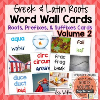 Preview of Greek and Latin Roots Word Wall Cards for Volume 2 Printables