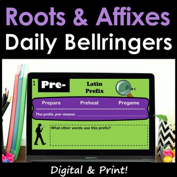 Preview of Greek and Latin Roots and Affixes Bellringers - Print & Digital