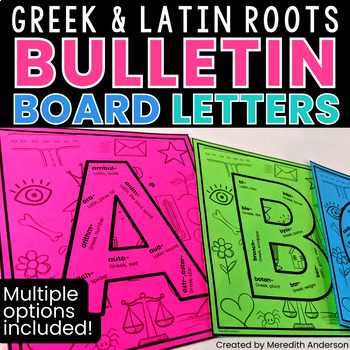 Preview of Greek and Latin Roots and Affixes Bulletin Board Letters & Project