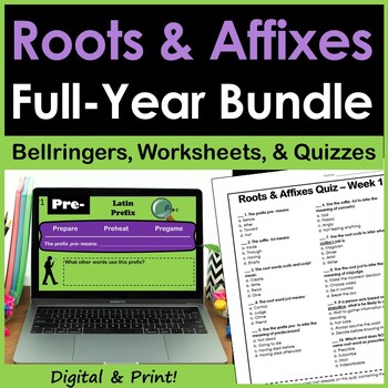 Preview of Root Words, Prefixes, and Suffixes Bundle - Printable & Digital