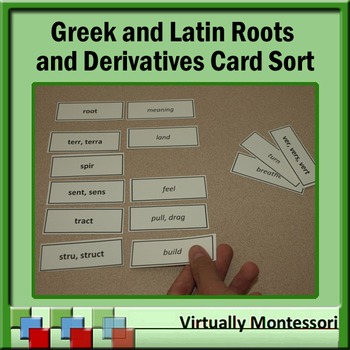 Preview of Greek and Latin Roots and Derivatives: Reference Cards and Card Sort