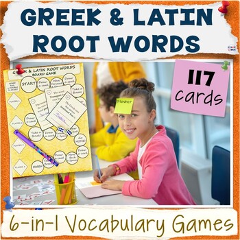 Preview of Greek and Latin Roots and Derived Words - Middle School Vocabulary Games Packet