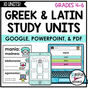Preview of Greek and Latin Roots, Root Words, Prefixes, Suffixes, Affixes Units 1-10