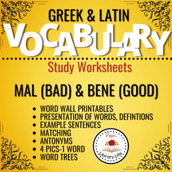 Preview of Greek and Latin Vocabulary Unit - Mal/Bene